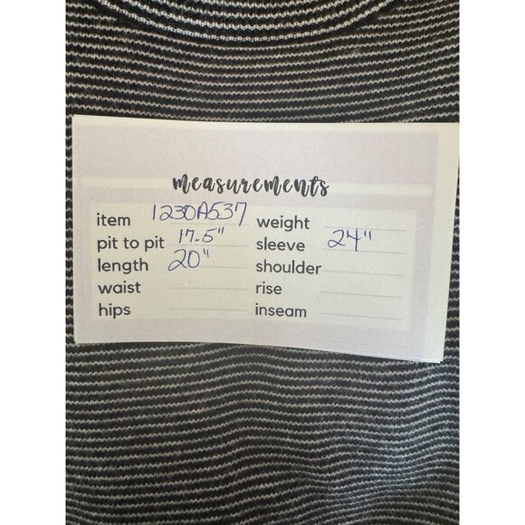 2/$30 ZARA Knit Black & White Medium Striped Sweater Crew Neckline - Picture 11 of 14